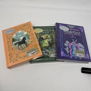 Barnes & Noble Bonded Leather Classics Set Alice Jungle Book Black Beauty NEW
